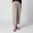Beige high-waisted linen shorts