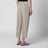 Beige high-waisted linen shorts
