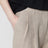 Beige high-waisted linen shorts