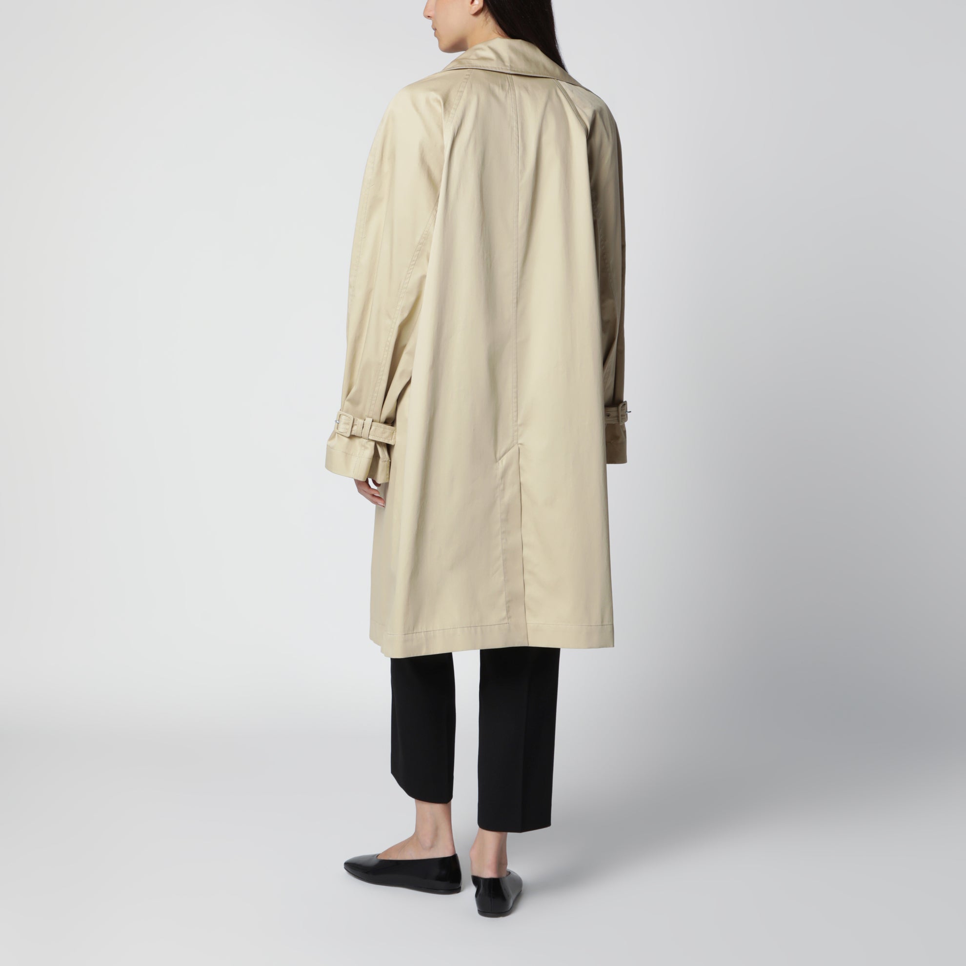 Trench oversize in cotone beige