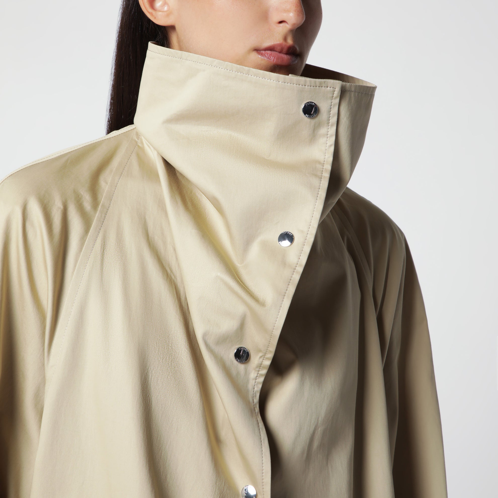 Trench oversize in cotone beige