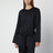 Heavy satin tunic with belt in black