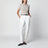 Polo a coste in cashmere e seta greige