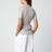 Polo a coste in cashmere e seta greige