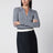 Camicia a coste slim in cashmere e seta grigio mélange