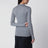 Camicia a coste slim in cashmere e seta grigio mélange