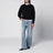 Oversize-Pullover mit Rundhalsausschnitt aus schwarzer Baumwolle