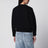 Oversize-Pullover mit Rundhalsausschnitt aus schwarzer Baumwolle