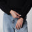 Oversize-Pullover mit Rundhalsausschnitt aus schwarzer Baumwolle