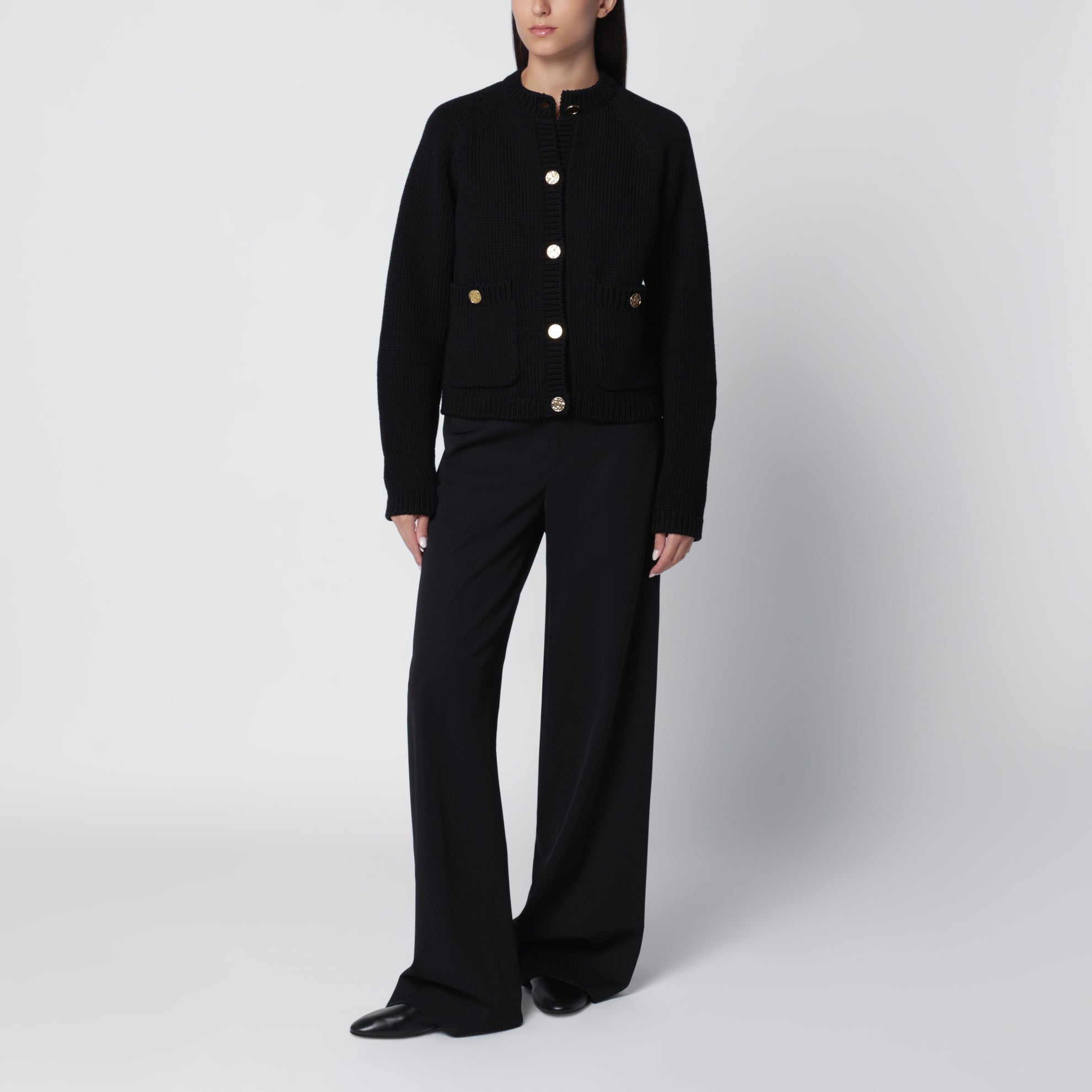 Black organic cotton cardigan