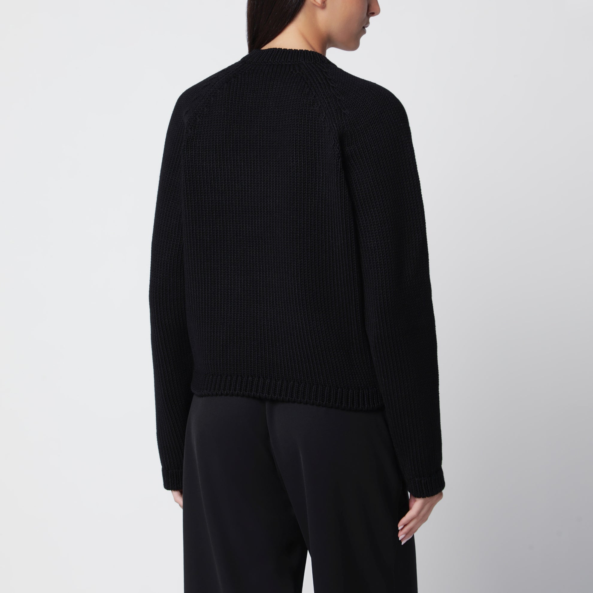 Black organic cotton cardigan