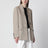 Leinenblazer mit offenen Fransenrevers in Beige