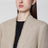 Leinenblazer mit offenen Fransenrevers in Beige