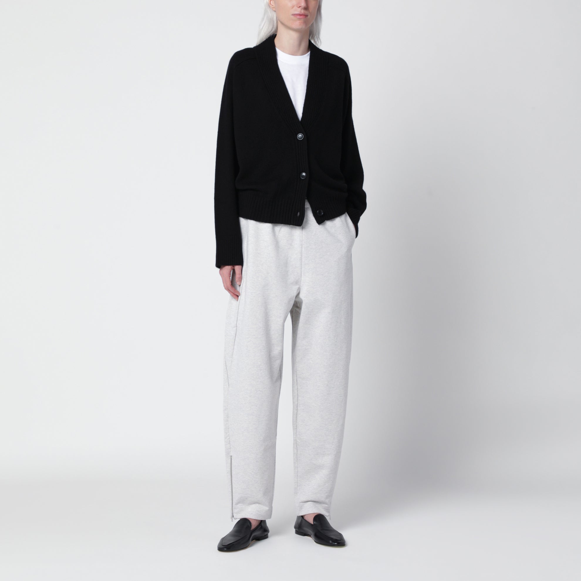 Grey cotton jogging trousers