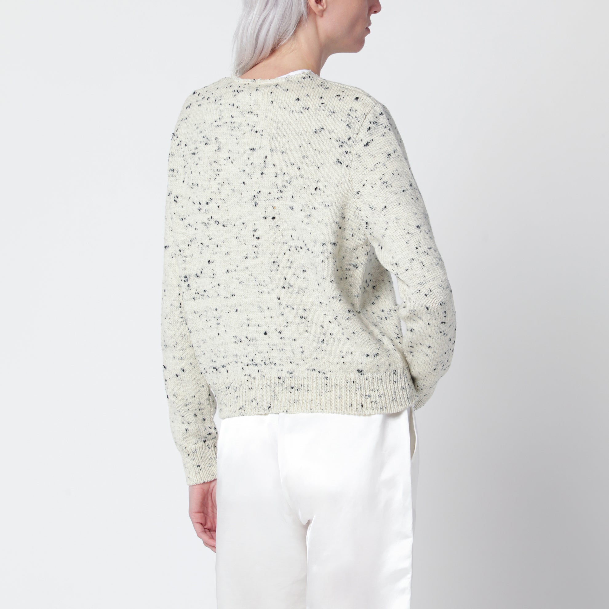 Mélange merino wool cardigan