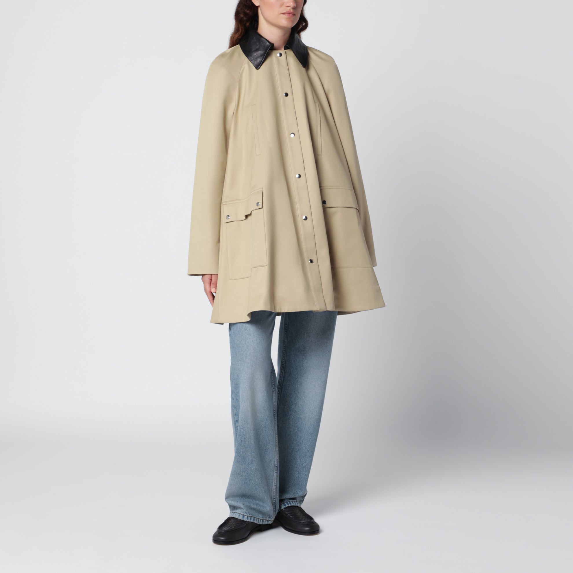 Cappotto voluminoso camel in cotone