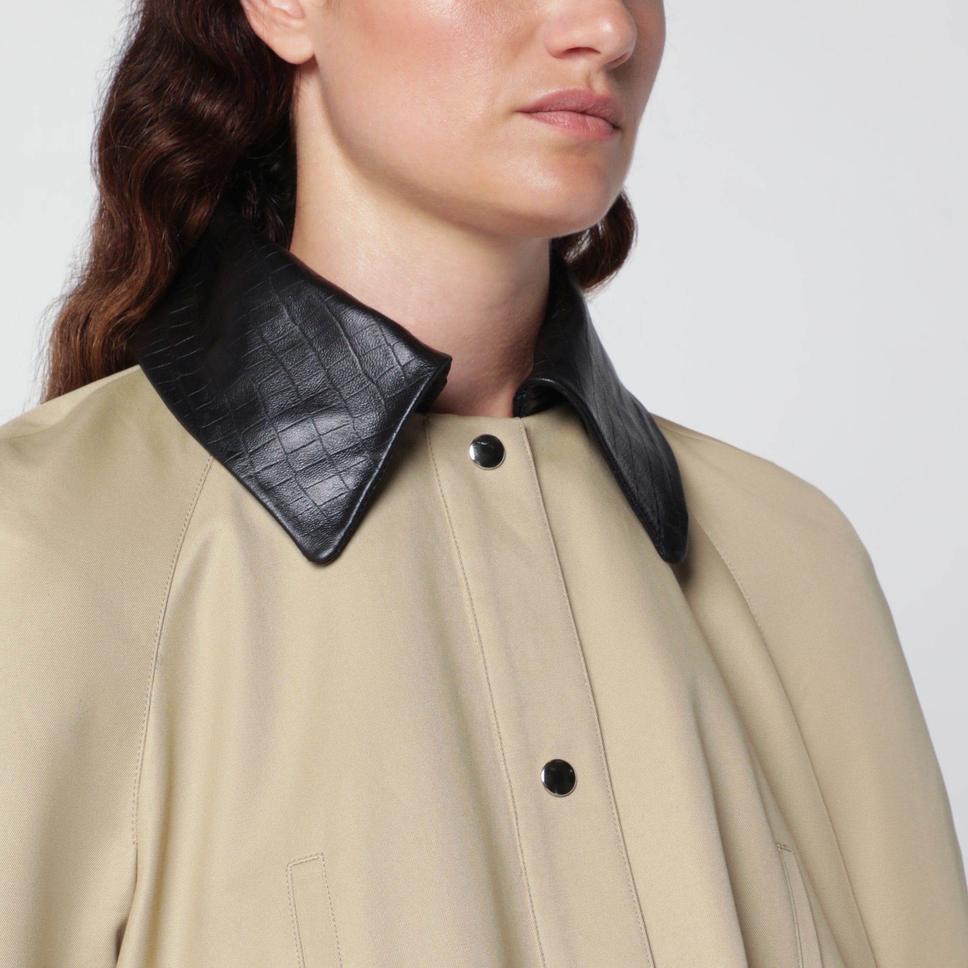 Cappotto voluminoso camel in cotone