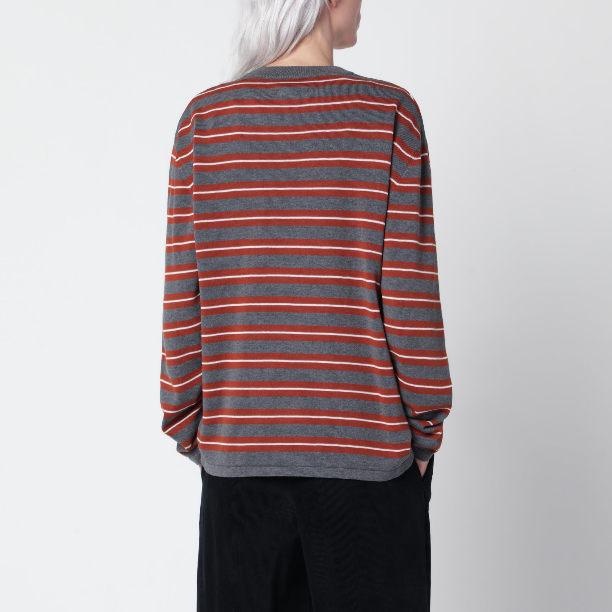 Maglia oversize a righe in cotone organico