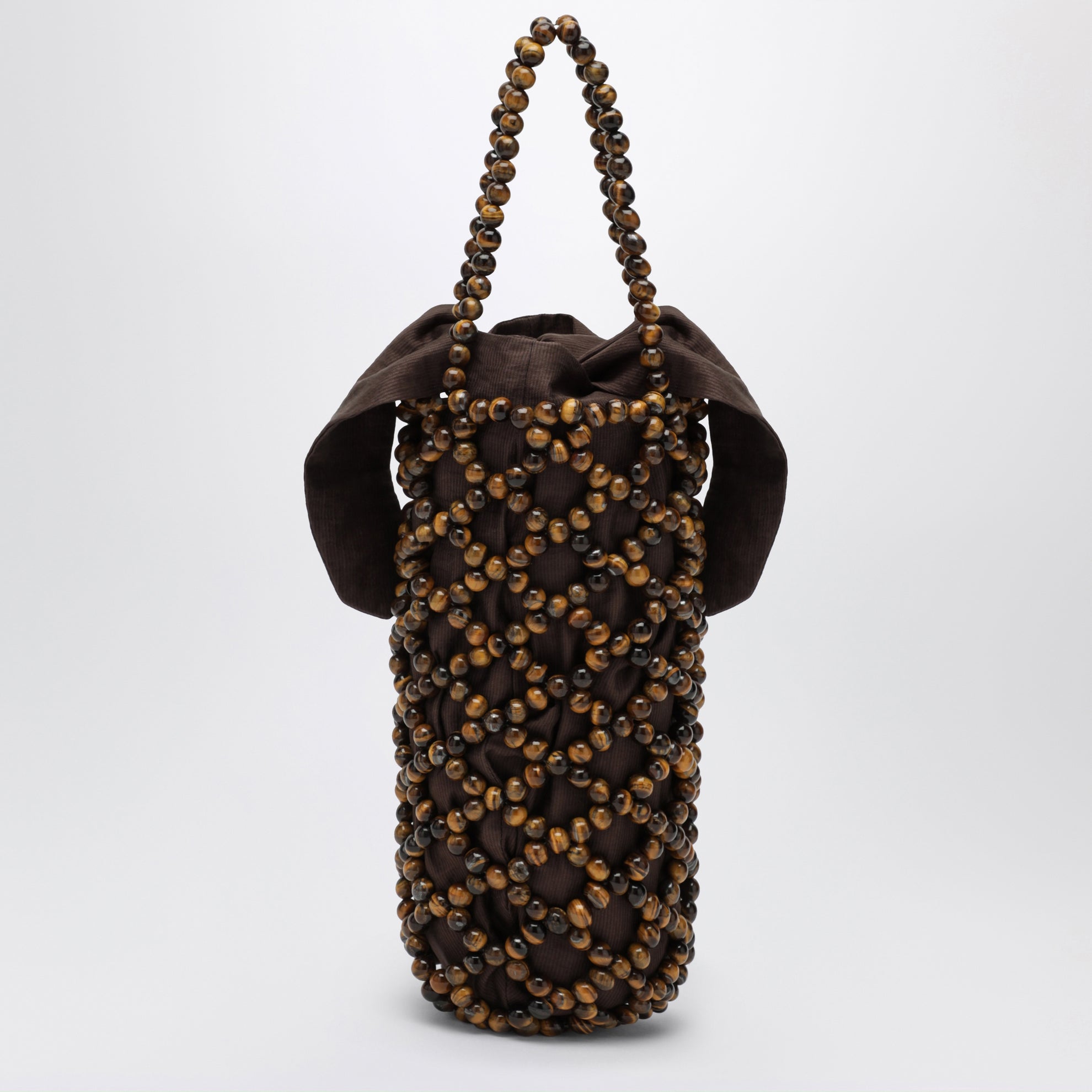 Brown beaded handbag