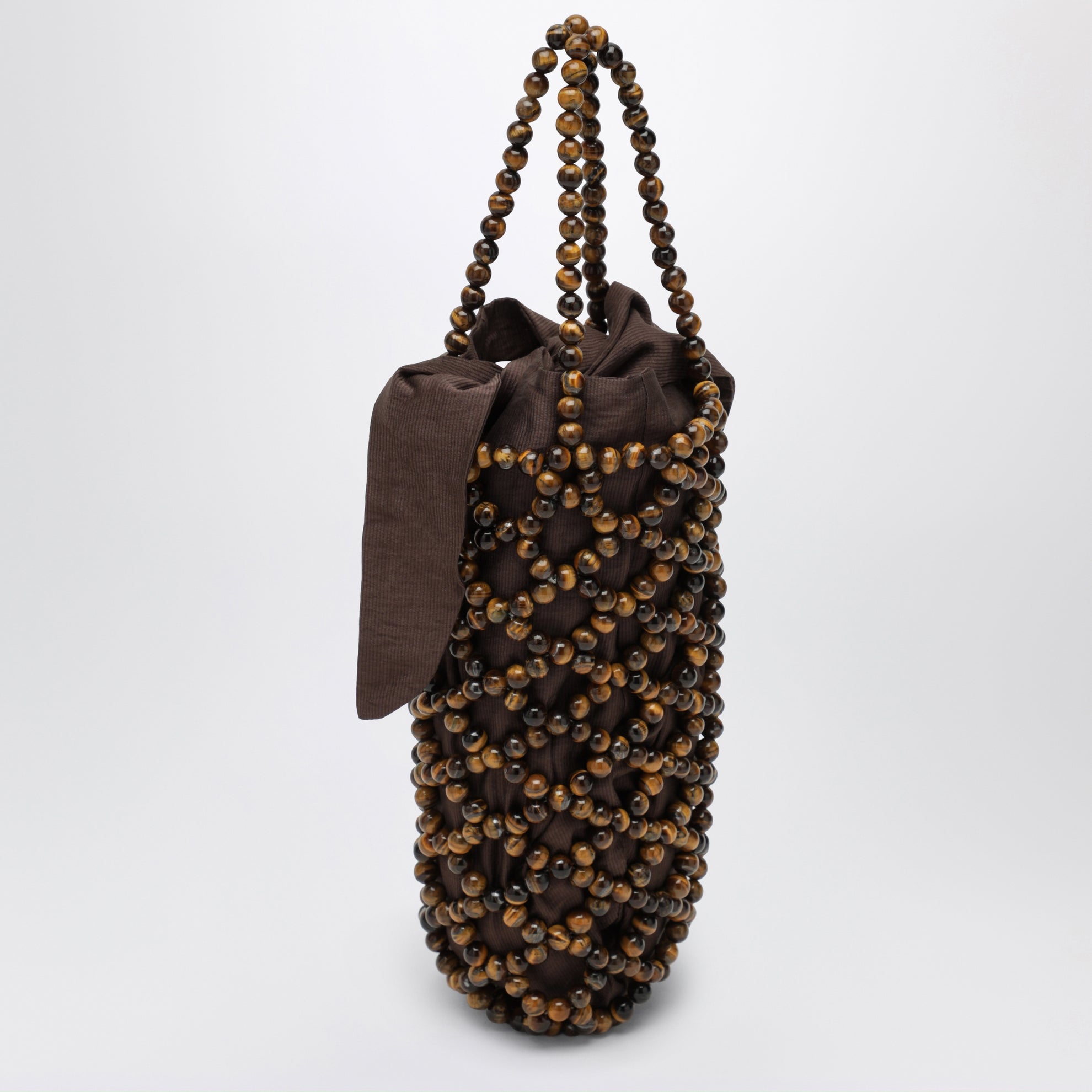 Brown beaded handbag
