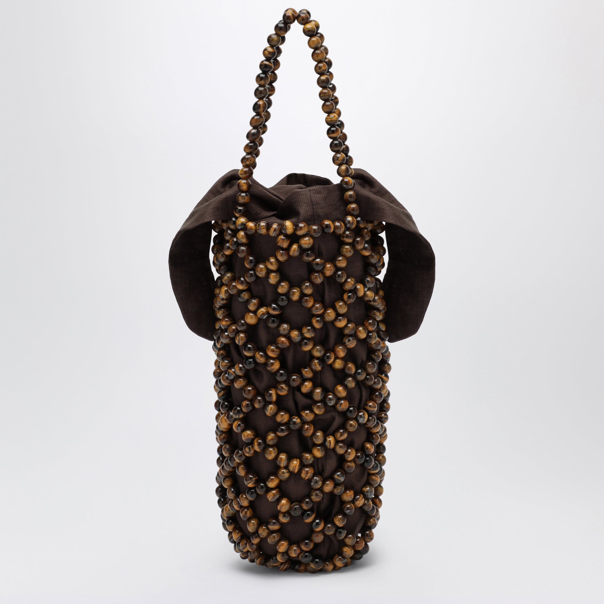 Brown beaded handbag