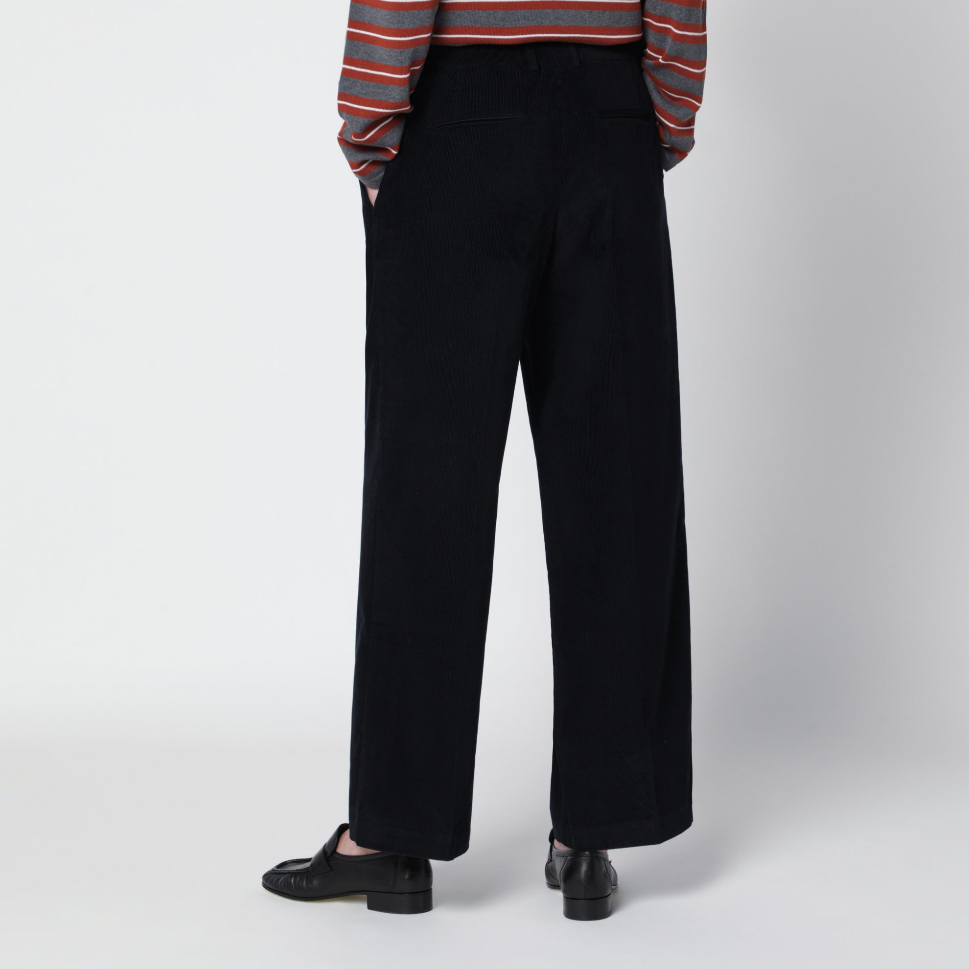 Navy blue corduroy trousers