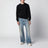 Maglione girocollo nero in lana