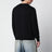 Maglione girocollo nero in lana