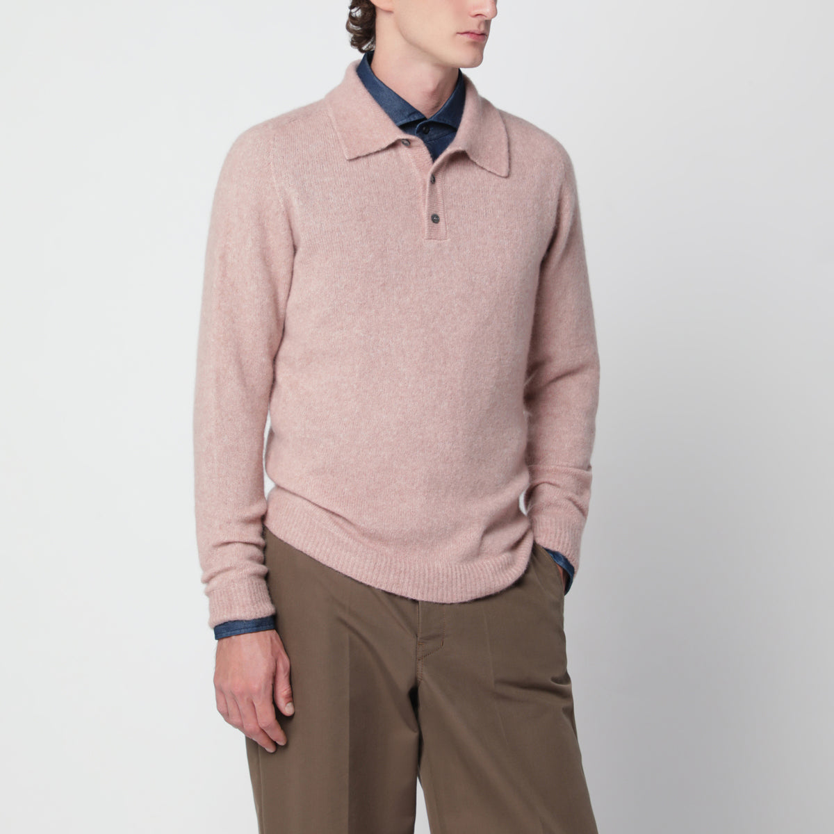 Polo rose en cachemire