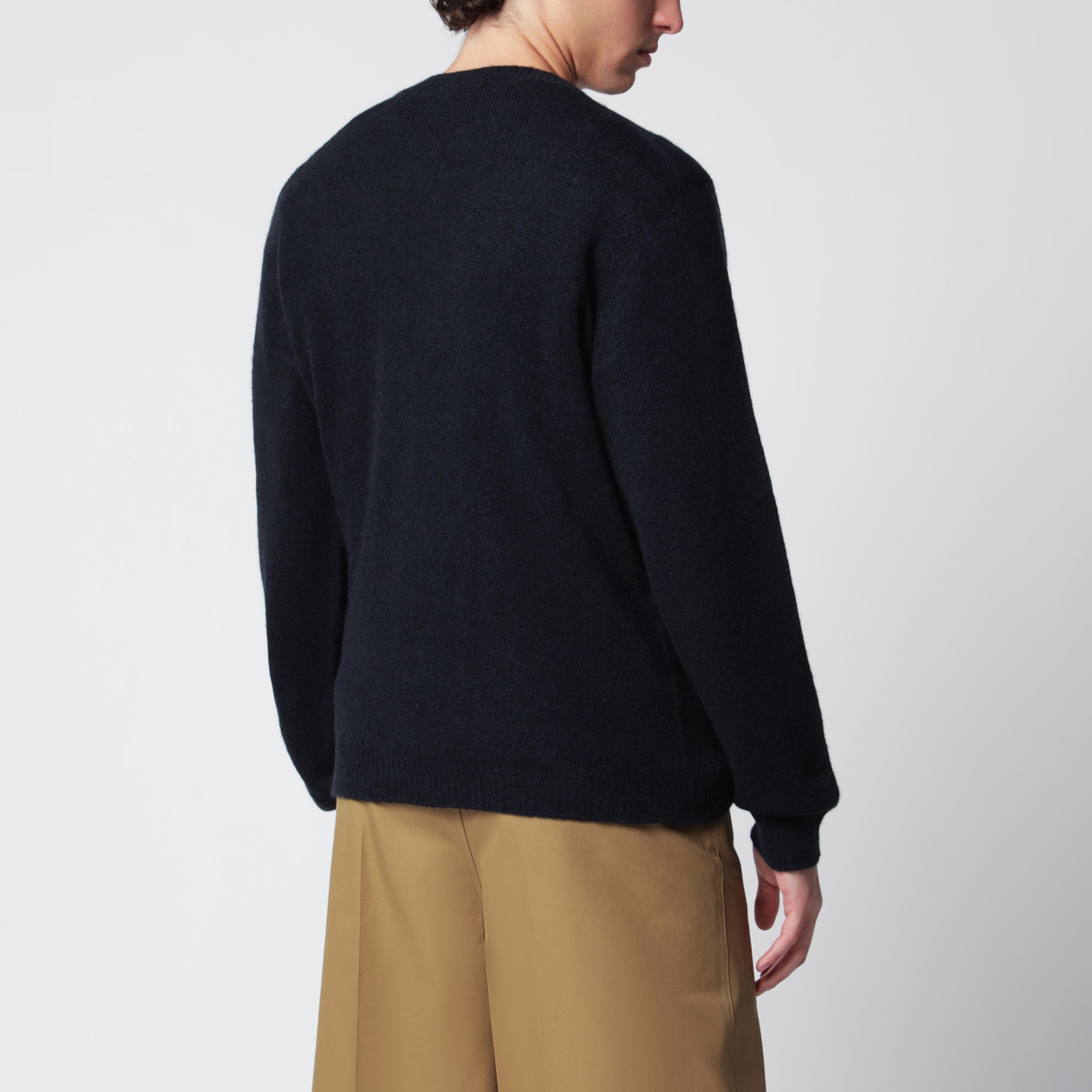 Maglione blu navy in misto lana