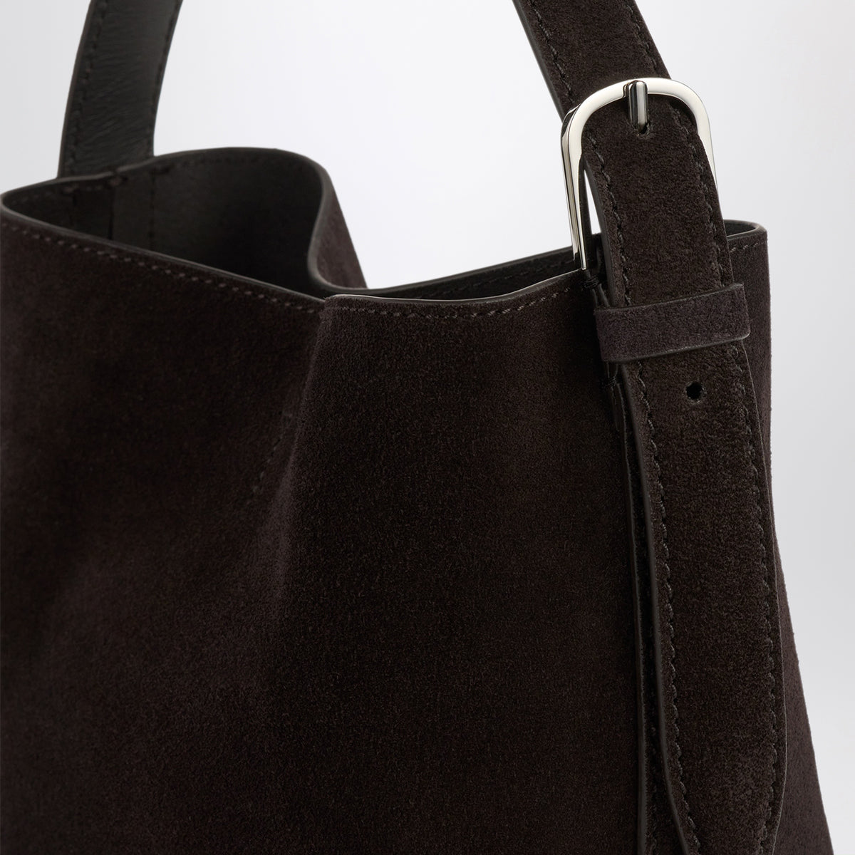 Small Espresso Suede Tote Bag