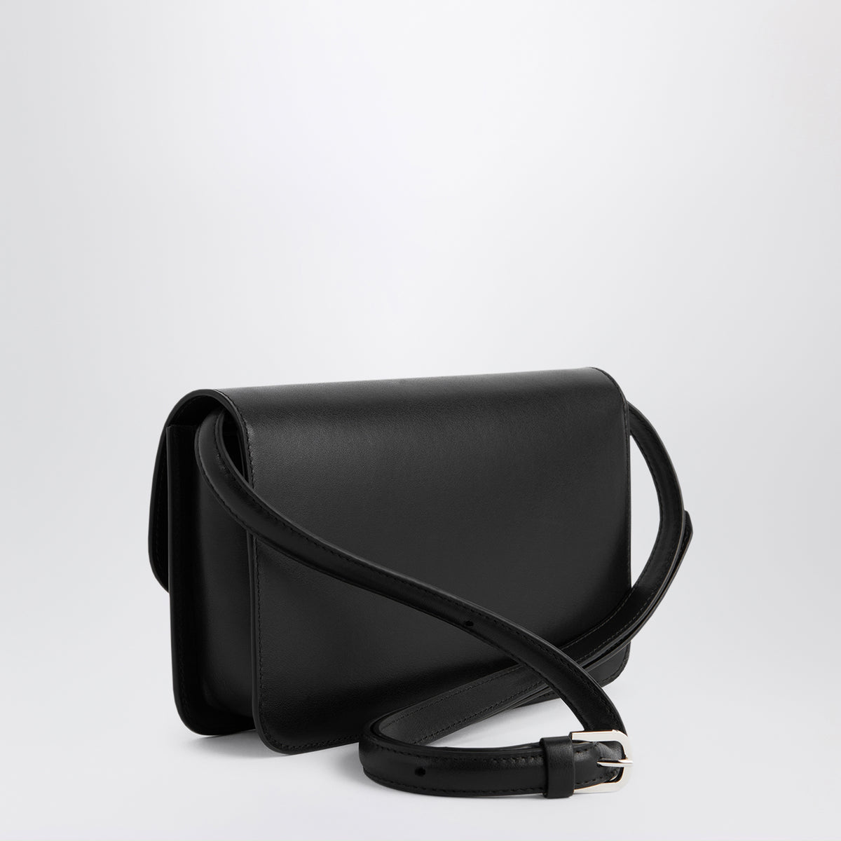 Pochette en cuir noir avec fermeture à cadenas en T