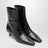 Bottines noires en cuir effet crocodile