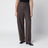 Taupe high-waisted flannel trousers