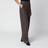 Taupe high-waisted flannel trousers