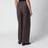 Taupe high-waisted flannel trousers