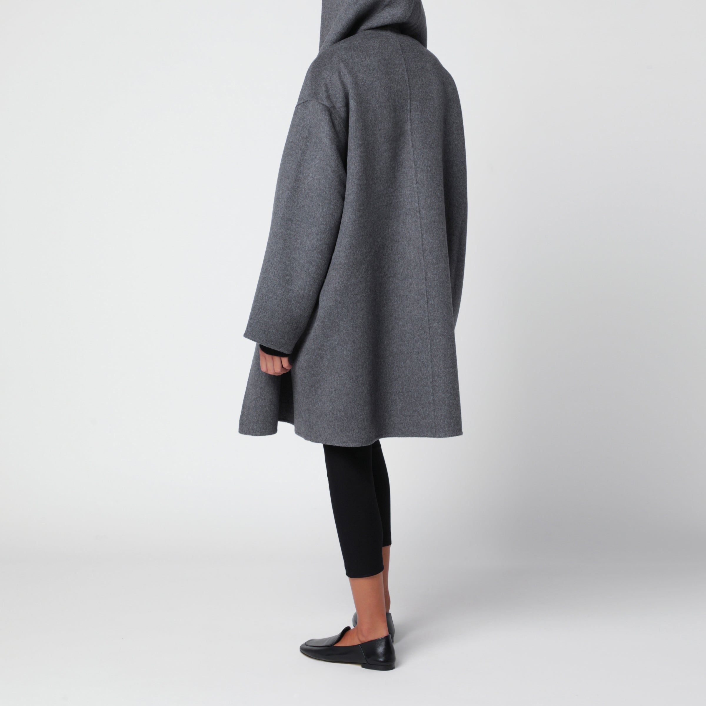 TOTEME Light grey wool hooded coat | TheDoubleF