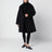 Parka lungo nero in cotone e shearling