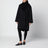 Parka lungo nero in cotone e shearling