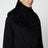 Parka lungo nero in cotone e shearling