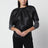 Black lambskin cocoon top