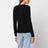 Pull col rond noir en mélange de soie et cachemire