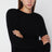 Pull col rond noir en mélange de soie et cachemire