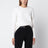 Ecru crew-neck sweater in silk and cashmere blend