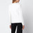 Ecru crew-neck sweater in silk and cashmere blend