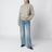 Sage green oversized lambswool turtleneck sweater
