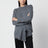 Dunkelgrauer asymmetrischer Pullover aus Wolle und Kaschmir