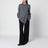 Dunkelgrauer asymmetrischer Pullover aus Wolle und Kaschmir