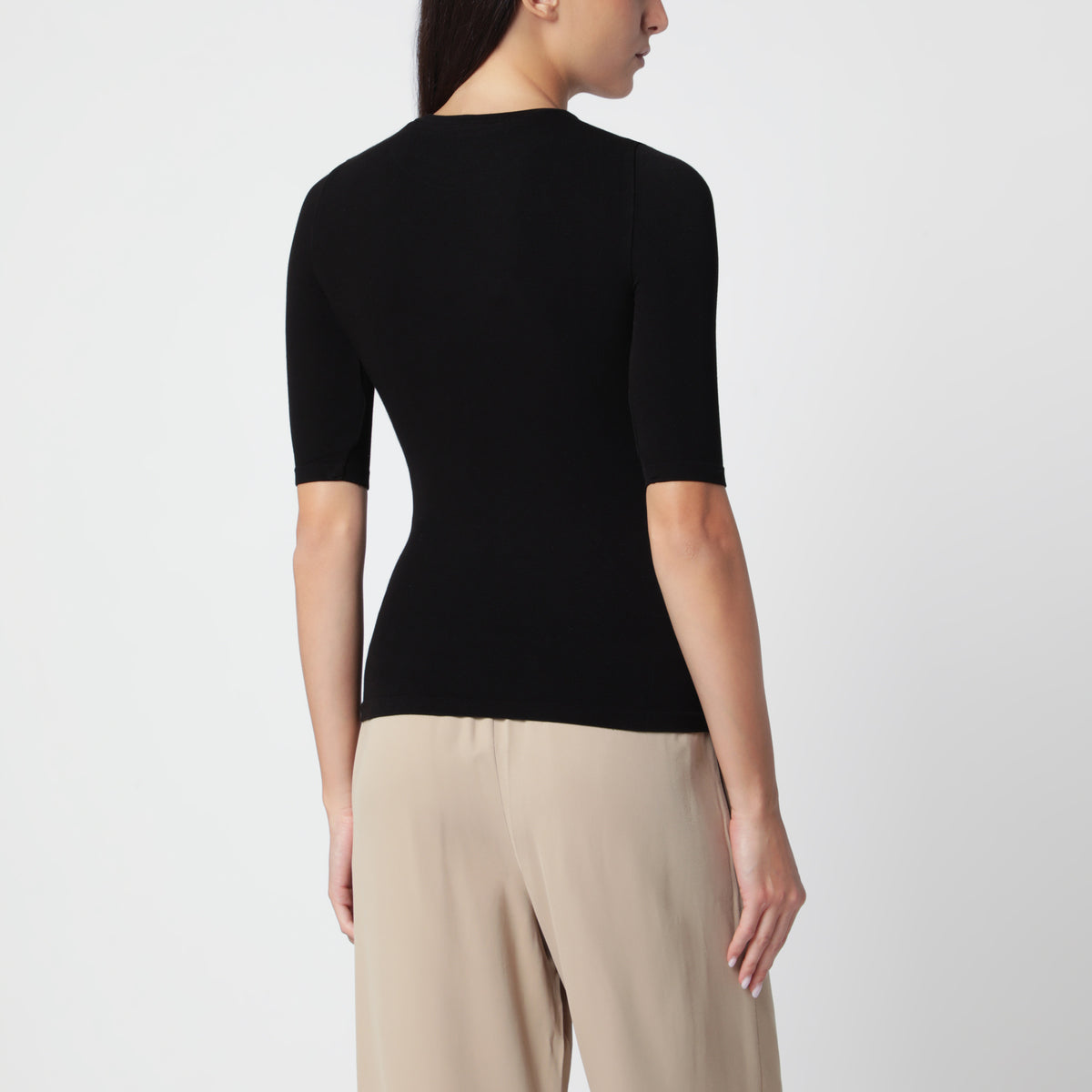Black compact jersey top