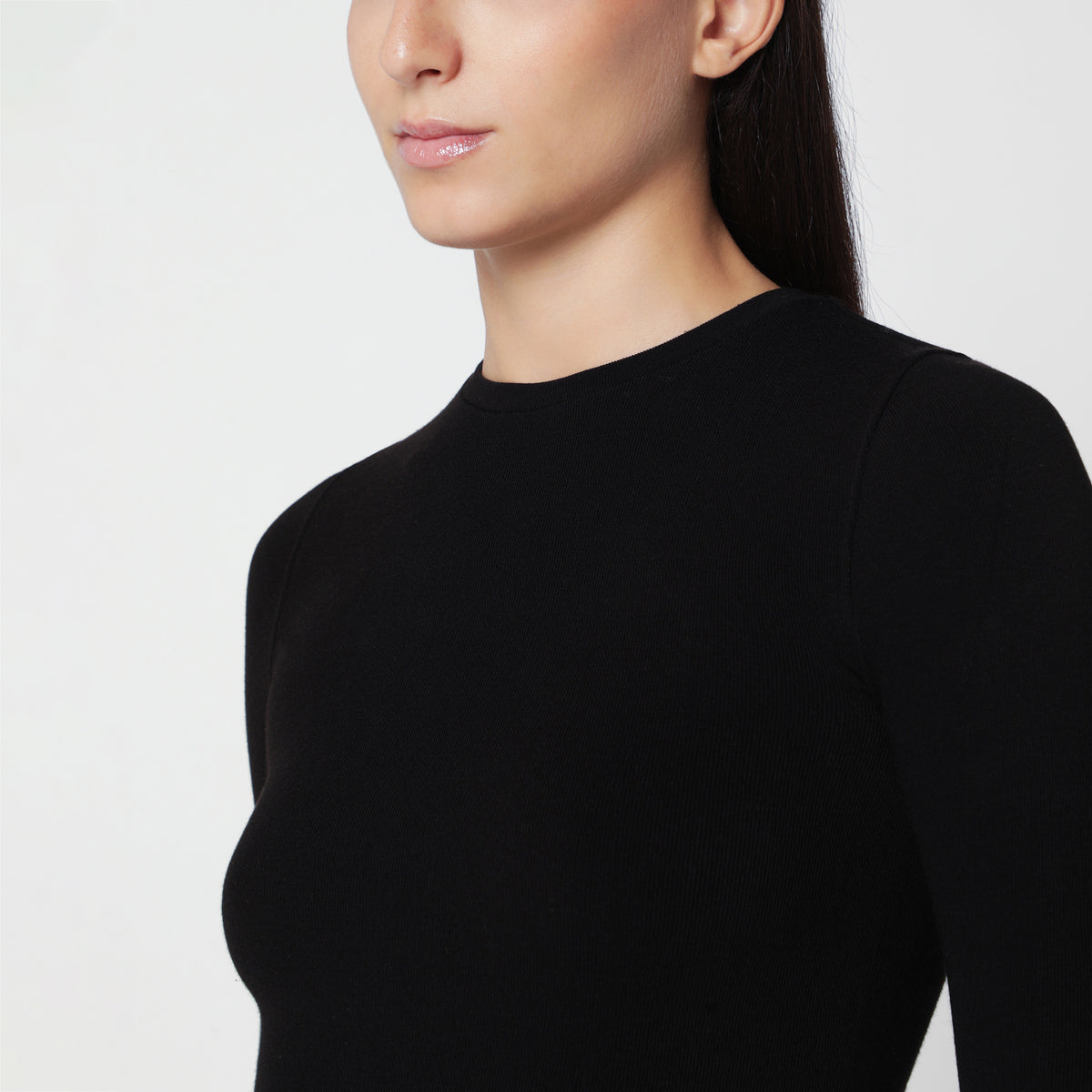 Black compact jersey top